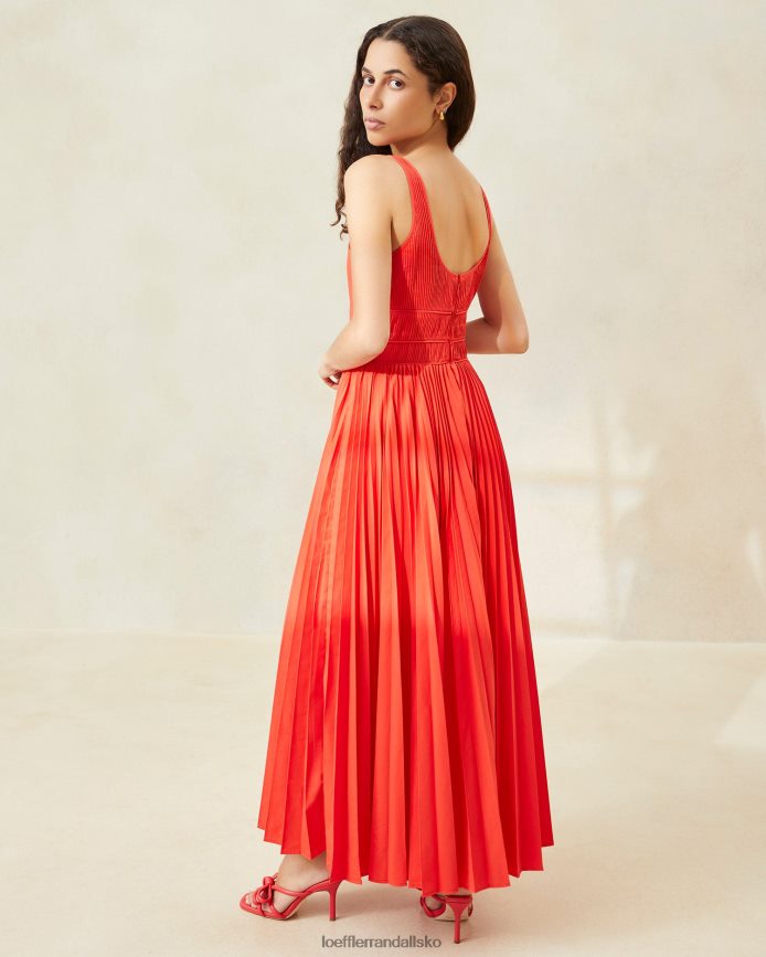 Kvinder Loeffler Randall bea plisseret kjole valmue tøj P64XZ4180