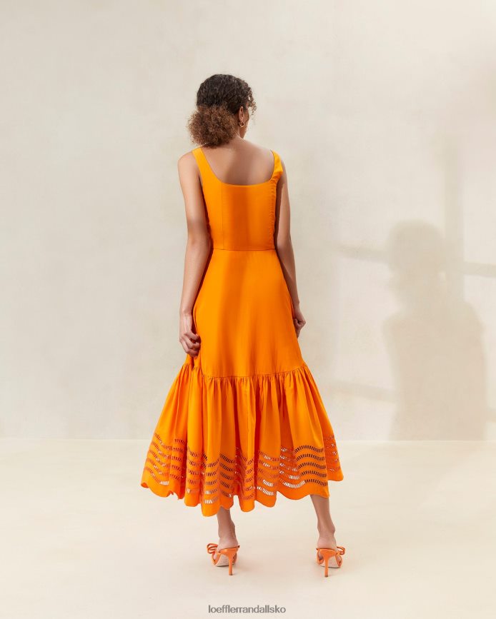 Kvinder Loeffler Randall carine broderet midikjole morgenfrue tøj P64XZ4196