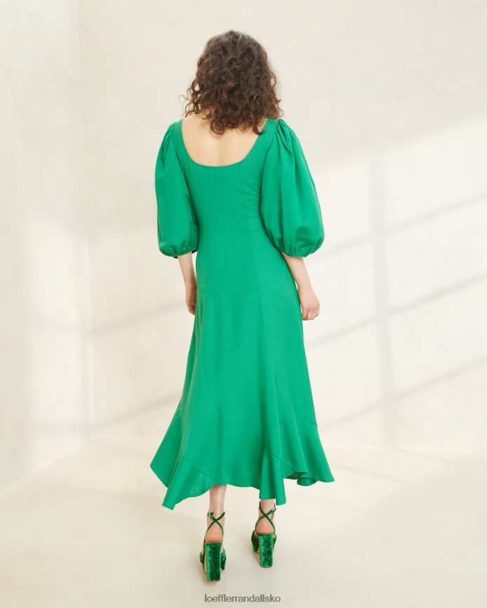 Kvinder Loeffler Randall carmina curve kjole smaragd tøj P64XZ4185