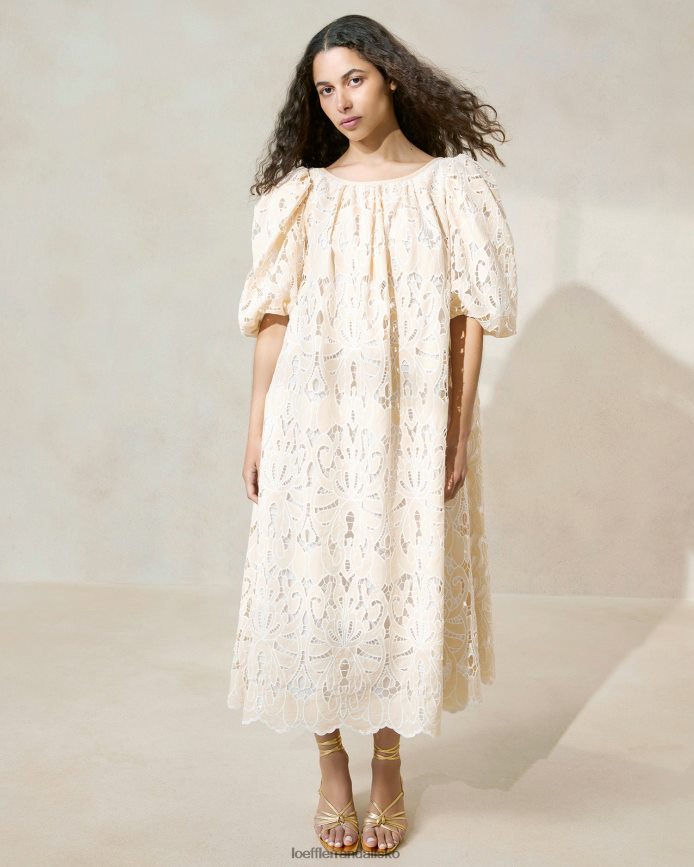 Kvinder Loeffler Randall mimi oversize kjole med pufærmer tan tøj P64XZ4176