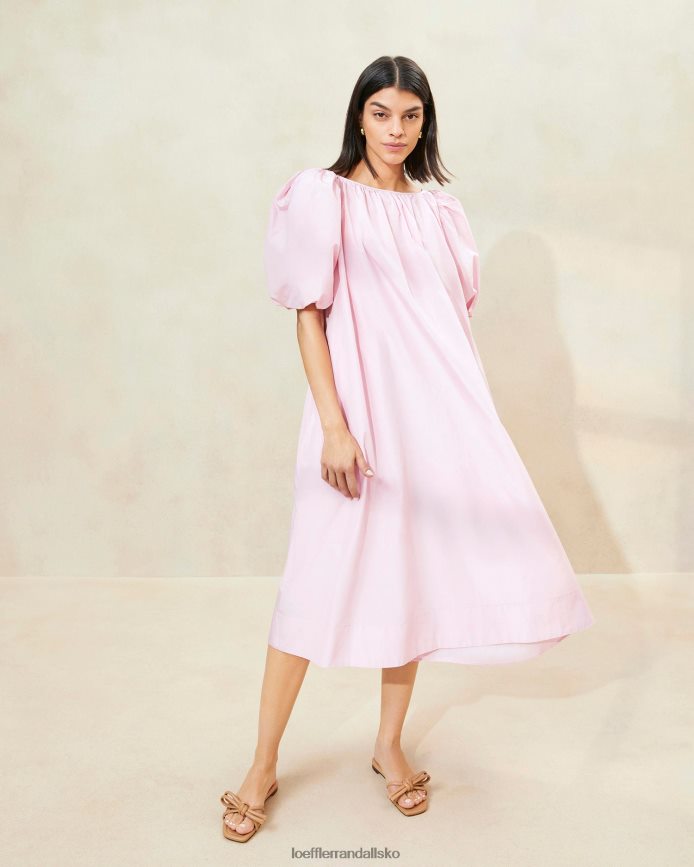 Kvinder Loeffler Randall mimi pink oversized puff-sleeve kjole blød pink tøj P64XZ4183