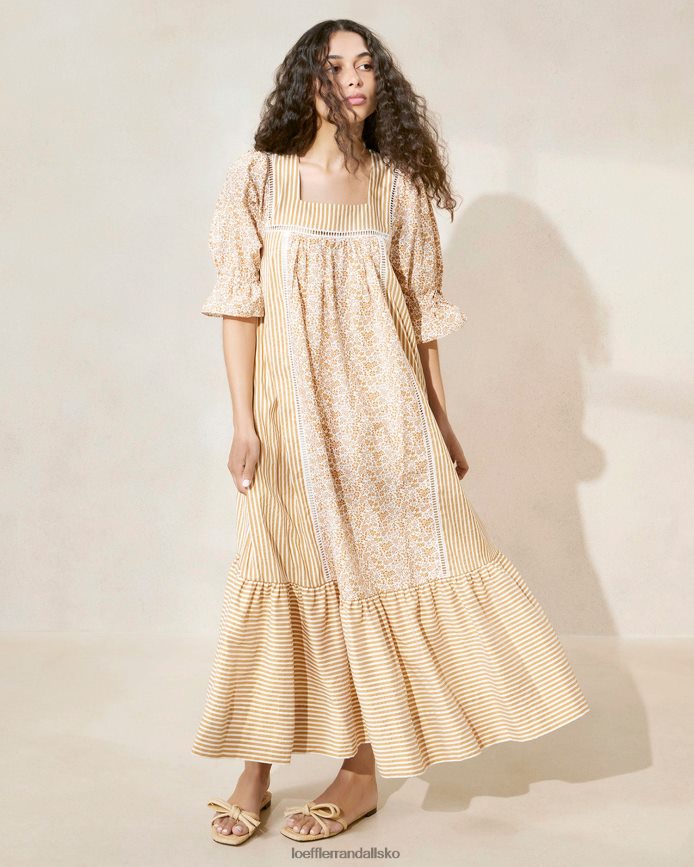 Kvinder Loeffler Randall philipa maxi kjole brun blomstret/brun stribe tøj P64XZ4184