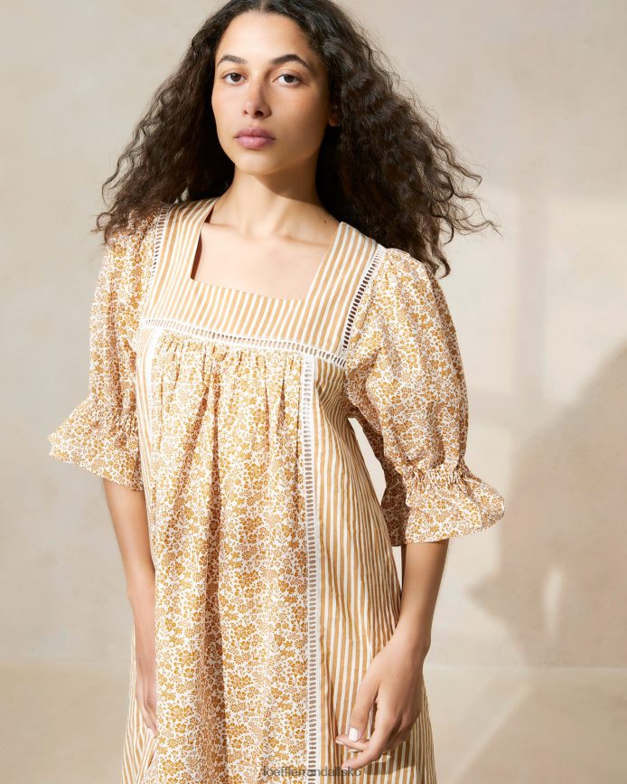 Kvinder Loeffler Randall philipa maxi kjole brun blomstret/brun stribe tøj P64XZ4184