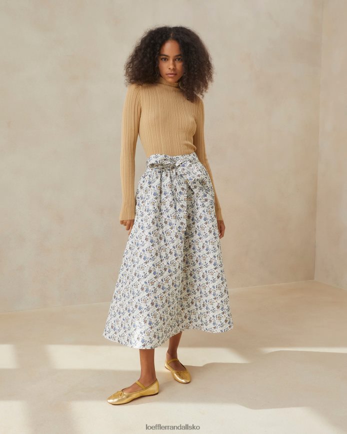 Kvinder Loeffler Randall leigh quiltet nederdel creme/blomstret tøj P64XZ4244