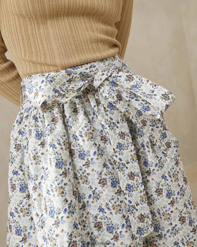 Kvinder Loeffler Randall leigh quiltet nederdel creme/blomstret tøj P64XZ4244