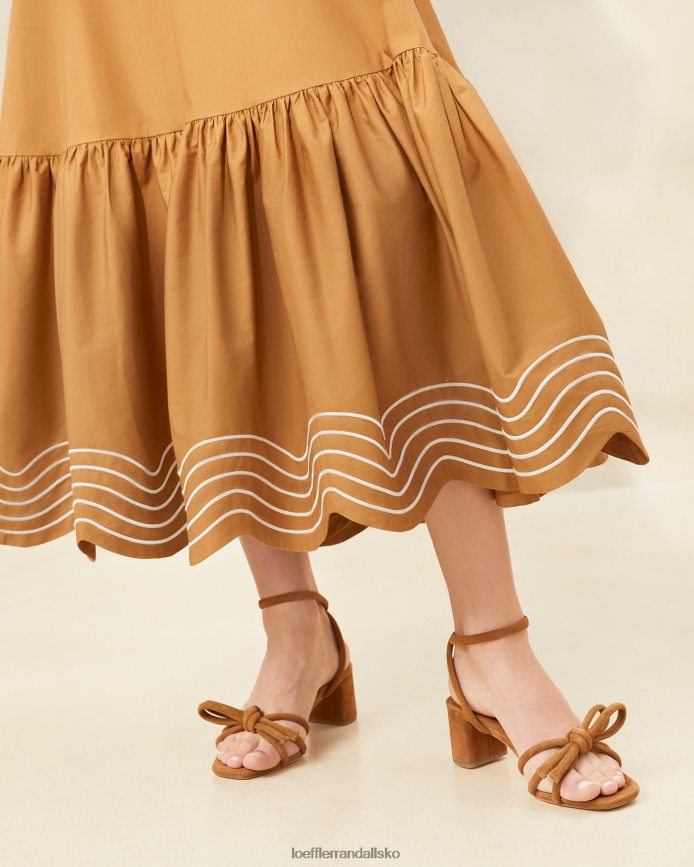Kvinder Loeffler Randall opal nederdel med flæsekant Brun tøj P64XZ4228