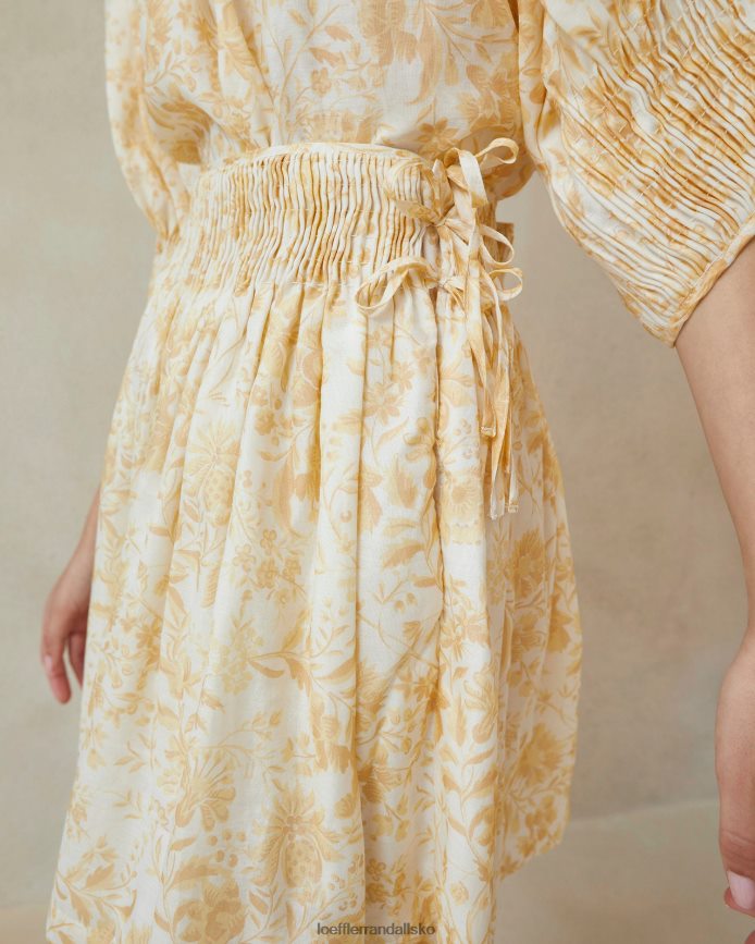Kvinder Loeffler Randall sydney smocket nederdel tonal vin blomstret tøj P64XZ4246