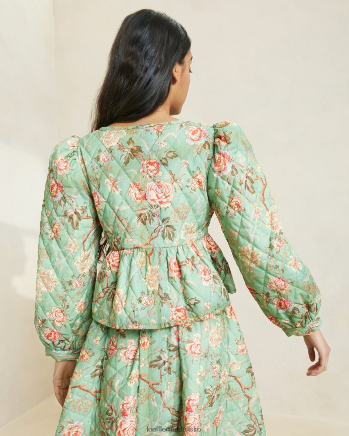 Kvinder Loeffler Randall donna bindejakke foran salvie botaniske blomster tøj P64XZ4254