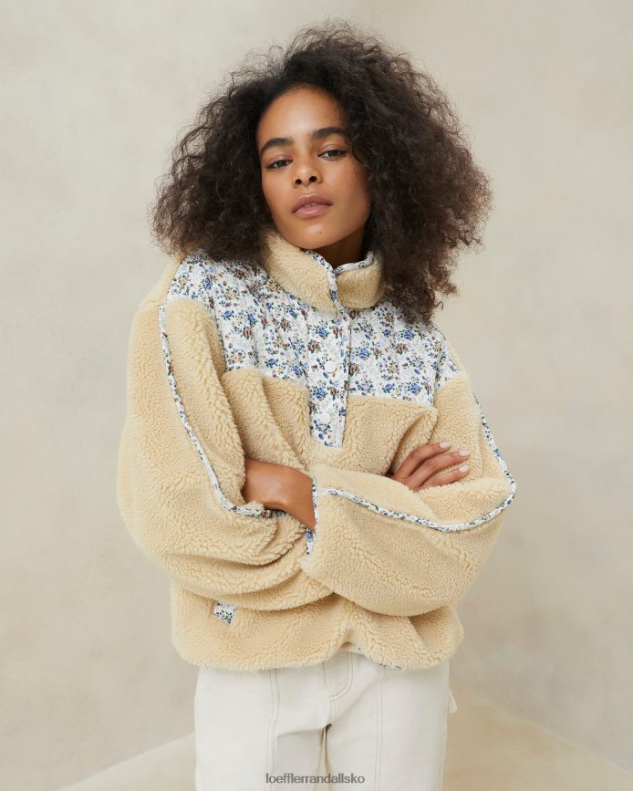 Kvinder Loeffler Randall liz fleece pullover creme/blomstret tøj P64XZ4259