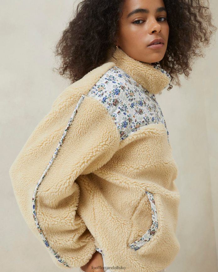 Kvinder Loeffler Randall liz fleece pullover creme/blomstret tøj P64XZ4259
