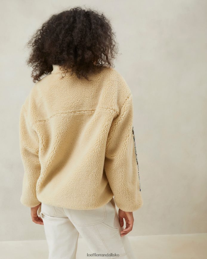 Kvinder Loeffler Randall liz fleece pullover creme/blomstret tøj P64XZ4259