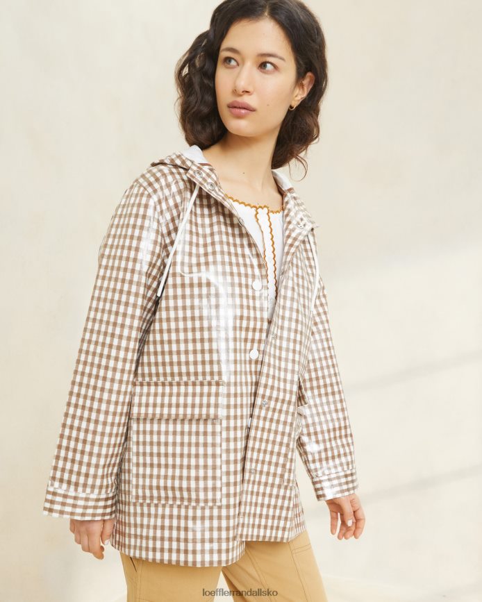 Kvinder Loeffler Randall tåget regnjakke brun gingham tøj P64XZ4257