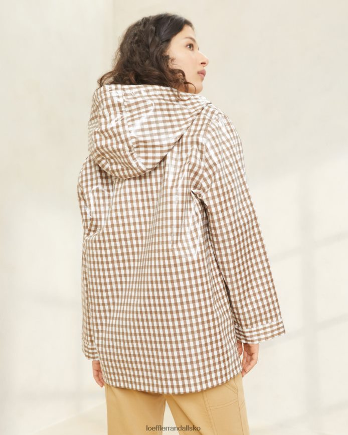 Kvinder Loeffler Randall tåget regnjakke brun gingham tøj P64XZ4257