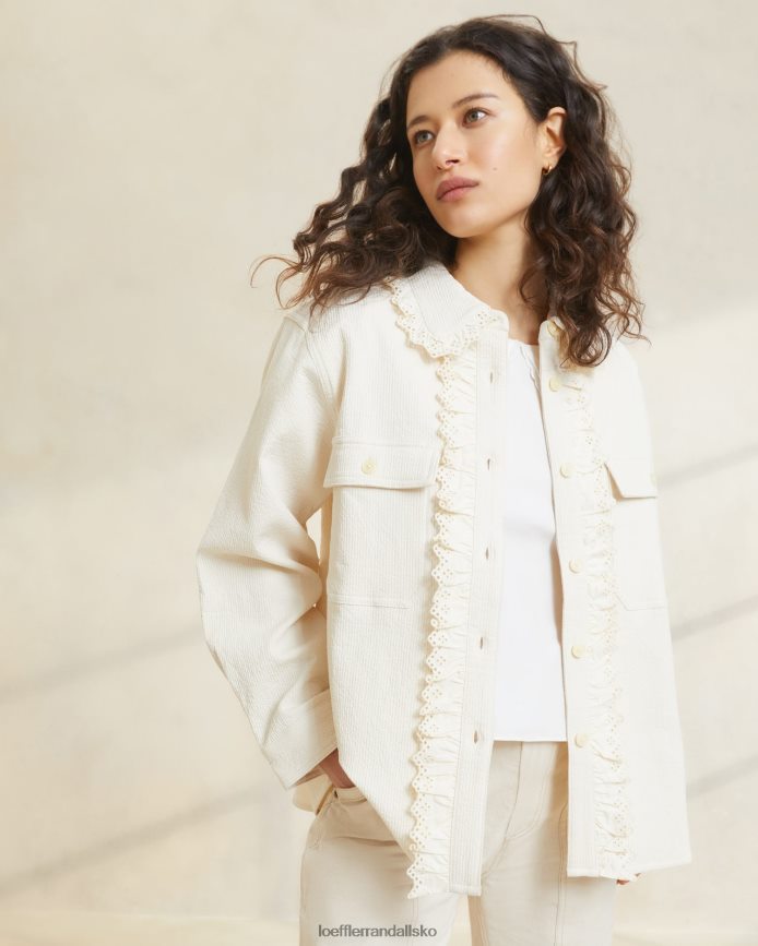 Kvinder Loeffler Randall zeke eyelet chore coat ecru tøj P64XZ4260