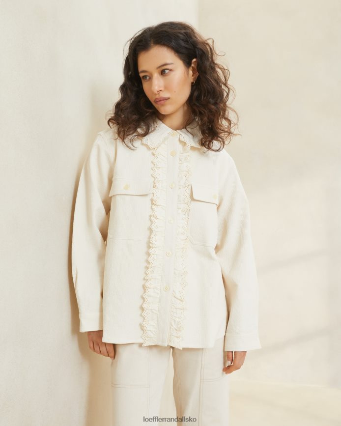 Kvinder Loeffler Randall zeke eyelet chore coat ecru tøj P64XZ4260