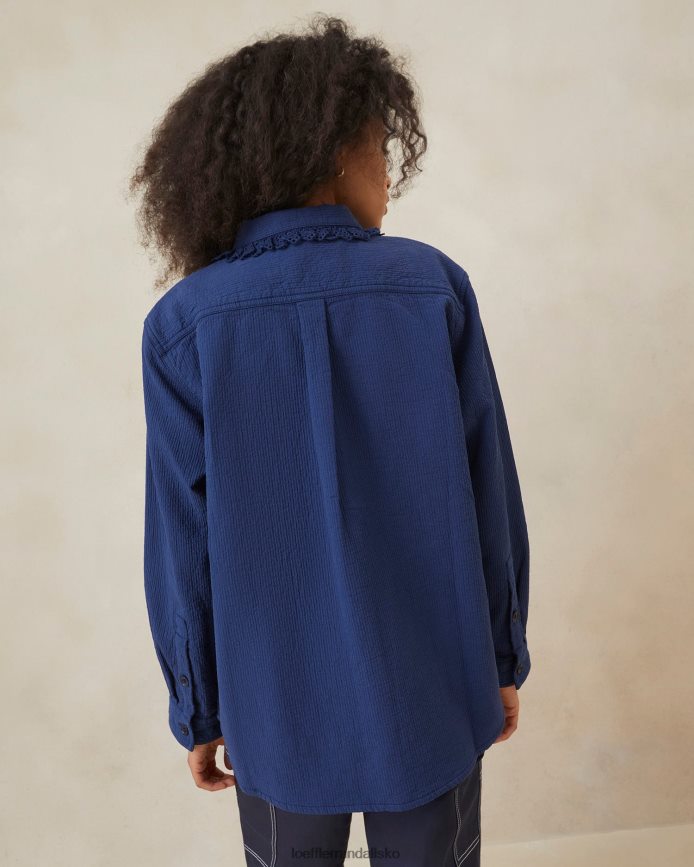 Kvinder Loeffler Randall zeke eyelet chore coat indigo tøj P64XZ4261