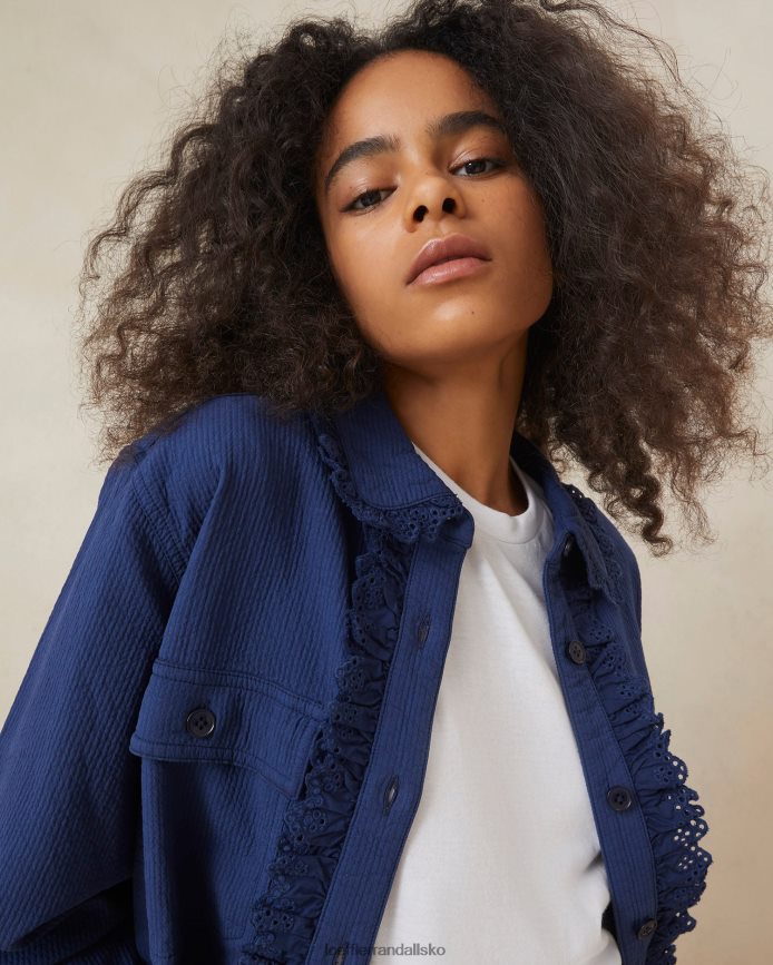 Kvinder Loeffler Randall zeke eyelet chore coat indigo tøj P64XZ4261