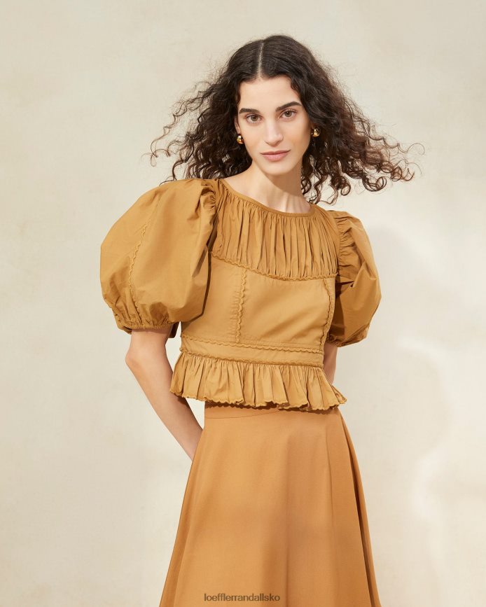 Kvinder Loeffler Randall anna puff-ærmet peplum top cigar tøj P64XZ4209