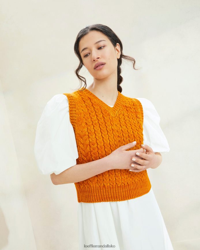 Kvinder Loeffler Randall rosie chunky sweater vest solnedgang tøj P64XZ4256